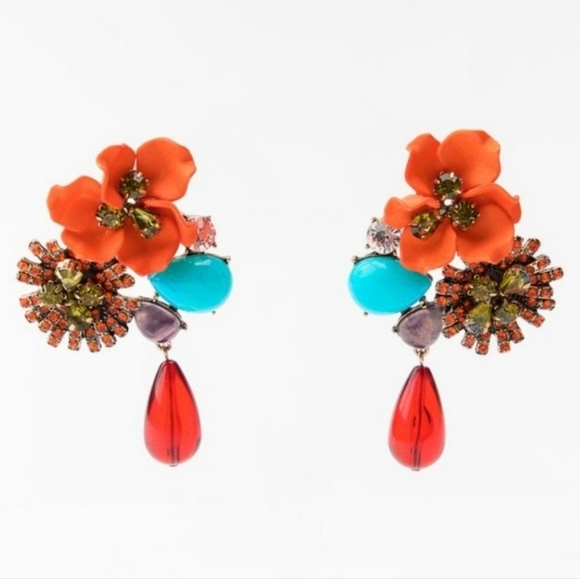 Zara Jewelry - ZARA Jewel Beads Flower Earrings